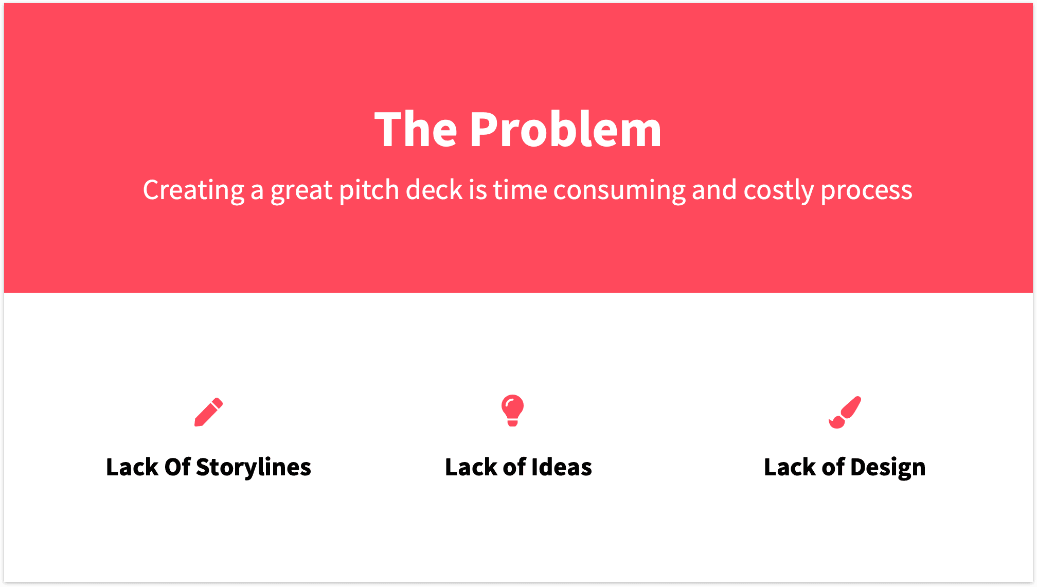 Problem Slide Pitch Deck Template Viewer